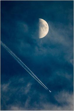 Měsíc a letadlo A - 40x60 - plakát